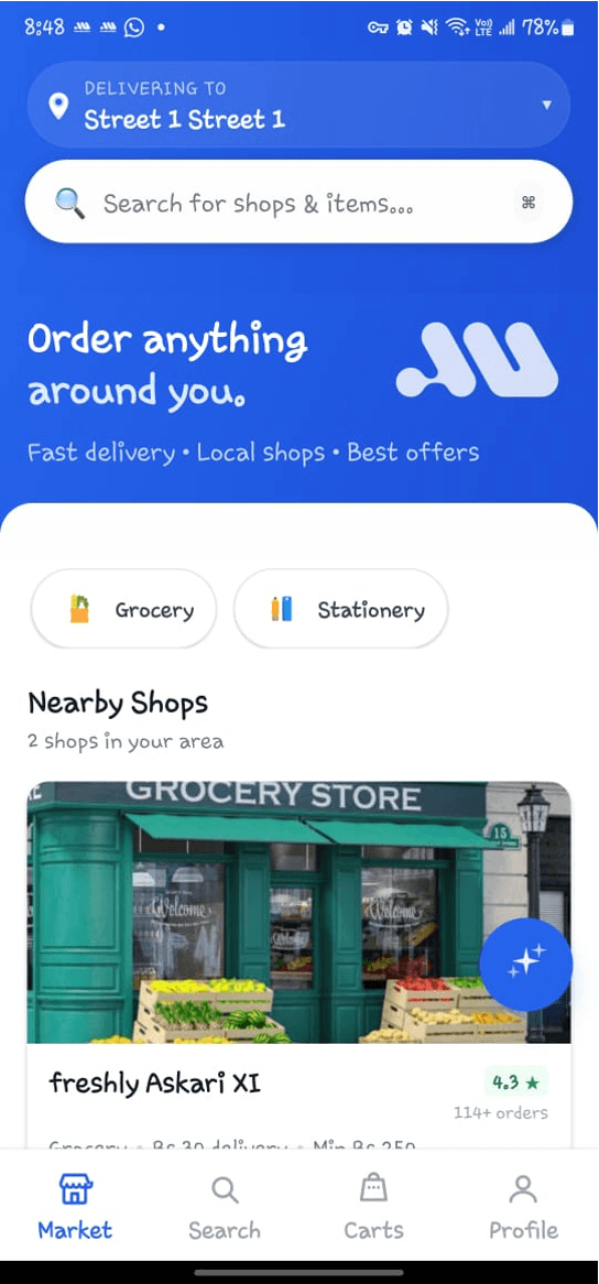 AroundYou application interface